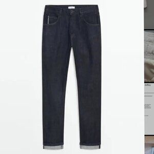 Massimo Dutti Dark Wash Straight Fit Denim Jeans in W31